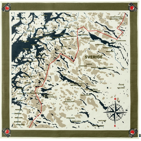 fjällräven swedish map scarf