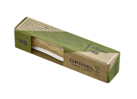 opinel traditional #08 stainless steel knife with assorted wood handles