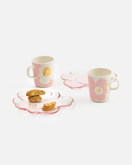 marimekko unikko shaped glass plate | 20 cm