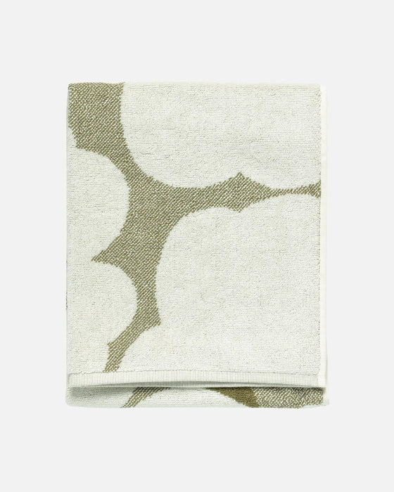 marimekko unikko towel | green umbra + cream