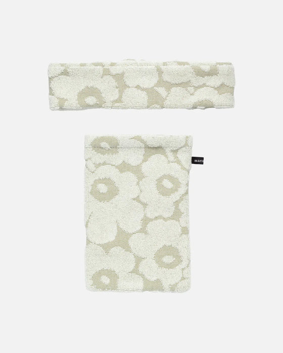 marimekko mini unikko spa set | bath mitt + headband