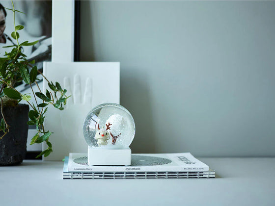 hoptimist snowman snow globe