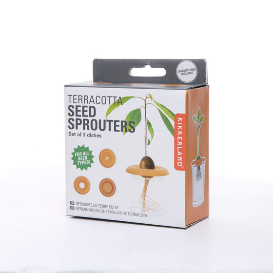 kikkerland terracotta seed sprouters | set of 3