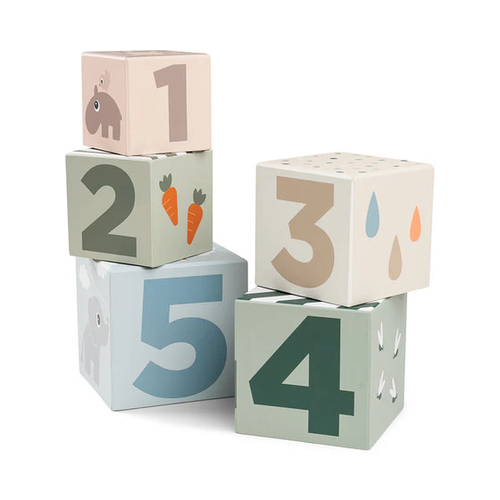 done by deer stacking cubes 5 pieces