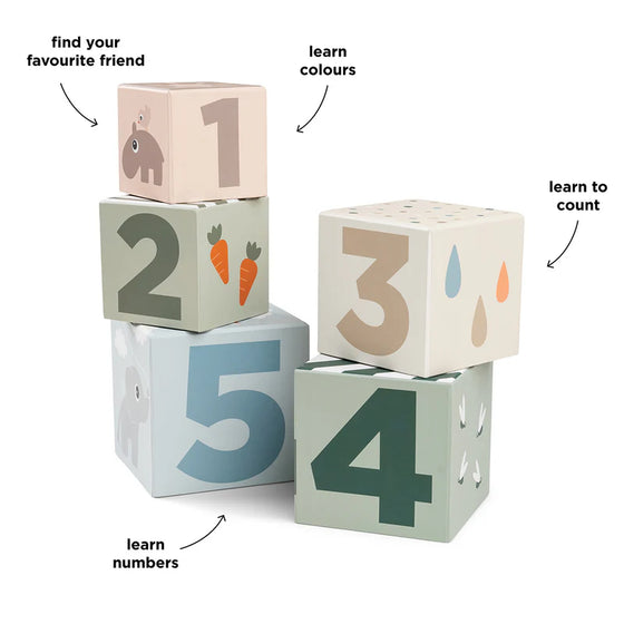 done by deer stacking cubes 5 pieces