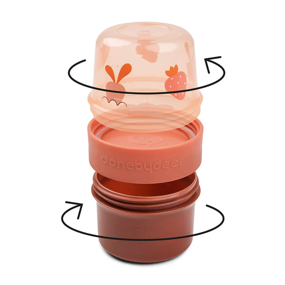 done by deer 2-way snack container | birdee papaya