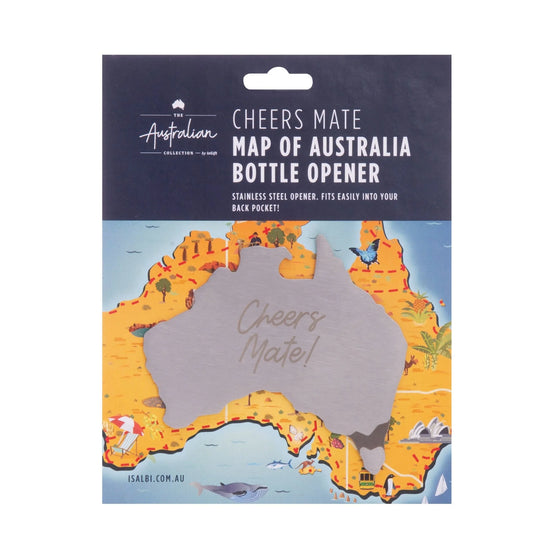cheers mate australian map bottle opener