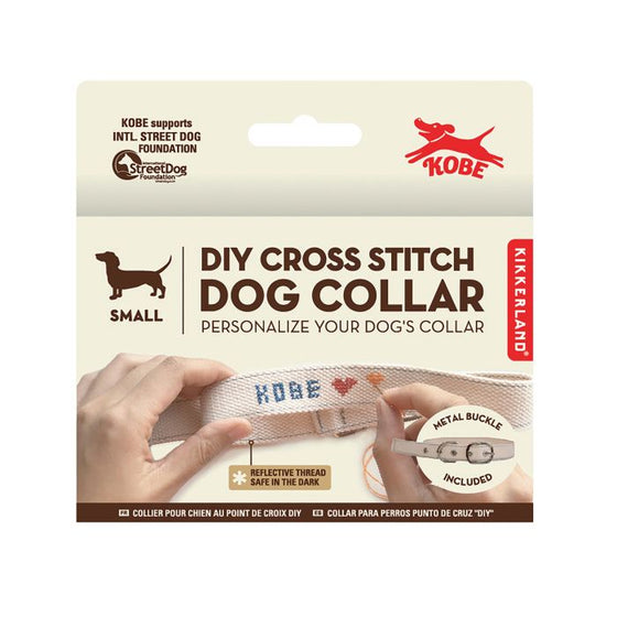 kikkerland kobe cross stitch dog collar