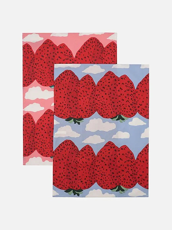 marimekko mansikkavuoret tea towel | set of 2