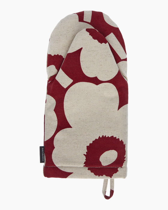 marimekko pieni unikko oven mitten | deep red