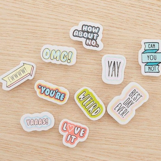 vibe squad | mini erasers & badges