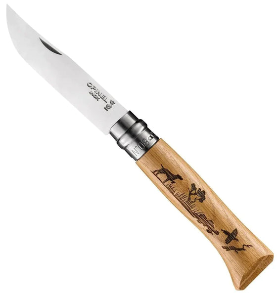 opinel traditional animalia dog oakwood knife | 8.5cm