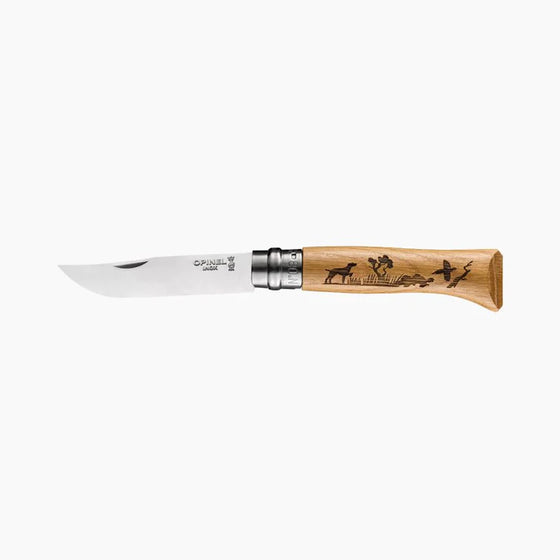 opinel traditional animalia dog oakwood knife | 8.5cm