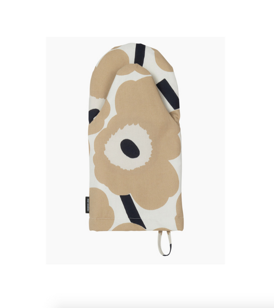 marimekko pieni unikko oven mitten | beige, white