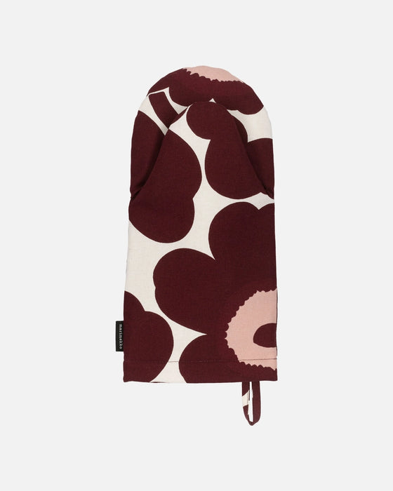 marimekko pieni unikko oven mitten | burgundy