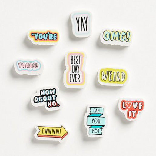 vibe squad | mini erasers & badges